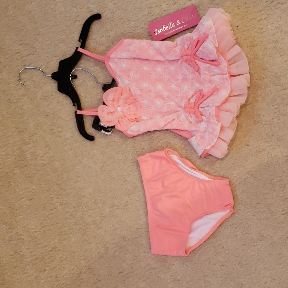 Isobella & Chloe 2 piece coral swimsuit